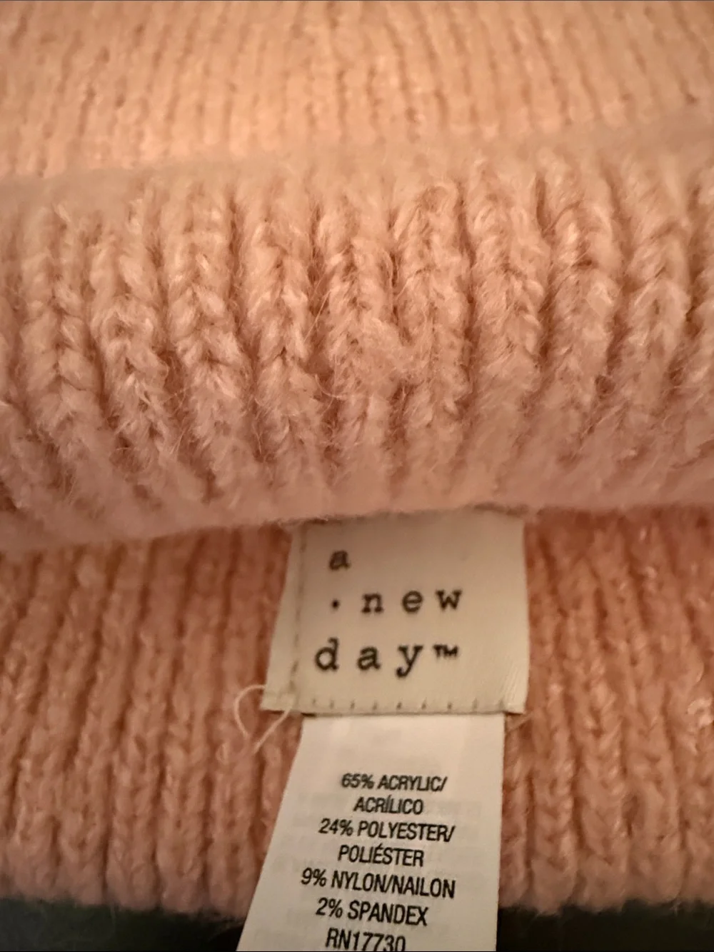a new day Blush Ribbed Knit Beanie